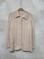 アイボリー ニット カーディガン ヴィンテージ スタイル