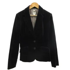 エムケー ミッシェルクラン MK MICHEL KLEIN ジャケット 上着 38 黒 ブラック ベロア調 テーラードカラー 長袖 /AQ ■ECC002のサムネイル