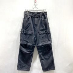 REDAPE ウォッシュ フェードブラック サイドライン デニム バギー