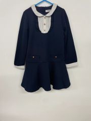 MONCLER 長袖ワンピース 襟付き グレー ネイビー - メルカリ