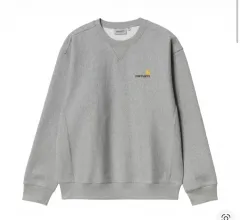 2XL カーハート アメリカン スクリプト スウェットシャツ グレー ヘザー
