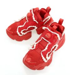 25ss Reebok コラボ ポンプフューリーコラボ厚底スニーカー パール
