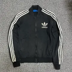 (100) adidas 3本線 コットン トラックジャージ ジャージ ブラックのサムネイル