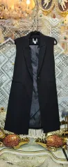 H&M ブラック ロング ベスト ジャケット