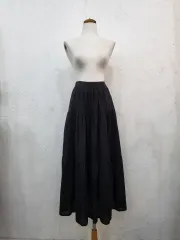 ブラック ティアード ロング スカート S