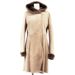 極美品 セオリーリュクス 40 本革ラムレザー フーディーブルゾン グレージュ 極美品 セオリーリュクス 40 本革ラムレザー フーディーブルゾン