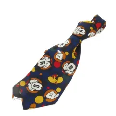 ディズニー Disney Tokyo Disneyland ネクタイ 絹 シルク 紺 ネイビー ミッキーマウス柄 水玉模様 /CK57 ■GY59