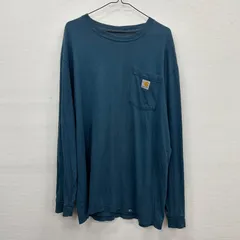 Y410 Carhartt ロンT M 深緑 ワンポイントロゴ カーハート 古着卸 アメリカ仕入