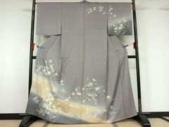 平和屋着物●伝統工芸作家　狩野嘉一郎　小紋　ろうけつ染　暈し染め　正絹　逸品　AABH4079ph 平和屋着物○伝統工芸作家 狩野嘉一郎 小紋 ろうけつ染 暈し染め