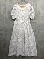 MAJESTIC LEGON マジェスティックレゴン 1013061014R-1 ドット パフスリーブ ワンピース sizeS/白 ■◆ レディース