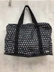 LeSportsac レスポートサック ハート柄 ボストン エコ 折り畳み ハンド バッグ 黒系 ■■ レディース