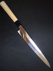 城山刃物製作所(堺業務用刃物メーカー直売)九寸 柳刃 白二鋼ダマスカス