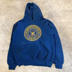 USA製 90s前後 U.S. NAVY 両面プリント スウェットパーカー ネイビー MJ.SOFFEのサムネイル