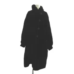 ハナエモリ HANAE MORI コート ロング丈 M 黒 ブラック スタンドカラー ボタン留め 長袖 /MD ■GY99のサムネイル