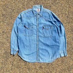 00's LEVI'S 60504 ショートホーン デニムウエスタンシャツ - メルカリ