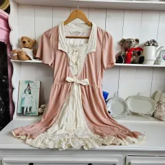 0327 (Axes Femme) レイヤード バイカラー ONE PIECE