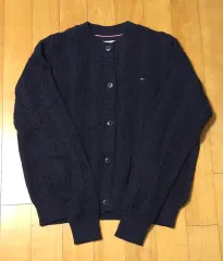 トミーヒルフィガー ケーブル編み カーディガン (ネイビー)