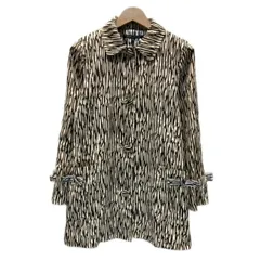 【中古】　MARC JACOBS　ステンカラーコート　ハーフ丈　アウター　総柄　ゼブラ　フロントポケット　リボン　古着　　/2496のサムネイル