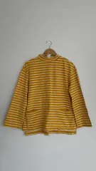 YOUTH ユース ストライプ Tシャツ 黄色 M