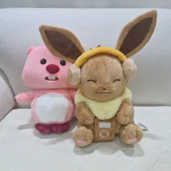 正規品/新品/タグ付き 뽀로로 ZANMANG LOOPY ポケットモンスター イーブイ ヘッドセット 中型人形