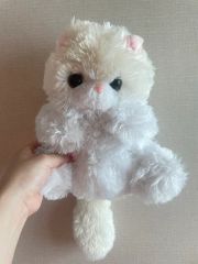 創美社 白猫 ペルシャ猫 昭和レトロ ぬいぐるみ くたくた猫 当時物
