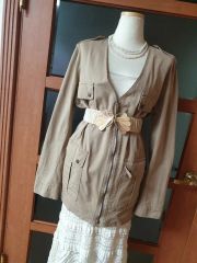 メルカリ市限定価格☆MORGANミリタリージャケット半袖カーキT36レア 
