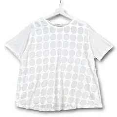 Plantation プランテーション ドット柄 カットソー トップス 半袖 Tシャツ 水玉模様 ホワイト 白 サイズ2 レディース 夏 ゴーゴー古着セントラルパーク名古屋店 2 No.久1750のサムネイル