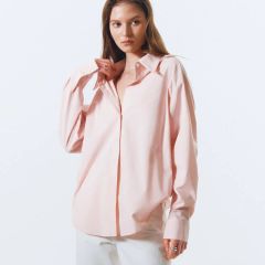 新品未使用】＆her アンドハー 長袖シャツ ペールピンク 無地 - メルカリ
