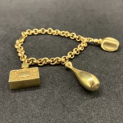 美品・保存袋付】Dior ディオール 香水モチーフ ブレスレット ゴールド