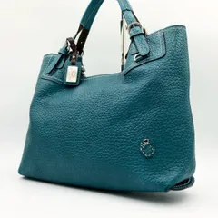 PELLE BORSA ペレボルサ レザー トートバッグ ハンドバッグ 青緑 シボ革のサムネイル