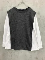 ZARA ザラ 1930/032/802 ベスト ドッキング プルオーバー sizeM/グレー×白 ■■ レディース