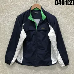 アシックス asics アシックス ネイビー/白 ウィンドブレーカー ジャケット m