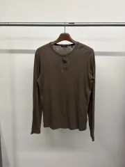 (95-100) メンズ Theory ヘンリーネック コットン 長袖Tシャツ ロングスリーブ プルオーバーのサムネイル