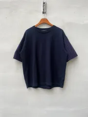 Nano Universe ストライプスリーブ半袖Tシャツ