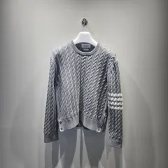中古/正規品 トム・ブラウン アラン ケーブル 斜めボーダー モヘア ウール ニット 3のサムネイル
