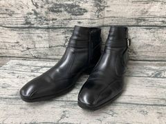 美品】Lui's サイドジップブーツ 41 黒 メタルトゥ モード 25.5