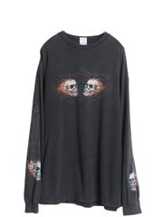 00s スカル バイカー ロンT スカルフレーム ロングスリーブ Tシャツ 