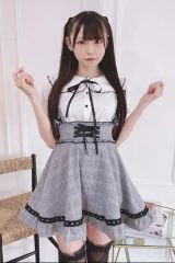evelyn♡バストリボンリブtp♡サイドリボンティアードミニSK♡上下