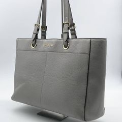 マイケルコース MICHAEL KORS トートバッグ シボ革 レザー グレー 本革