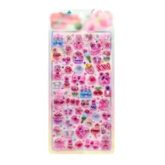 【送料無料】立体ステッカー 3D キラキラ可愛い 手帳 DIY 用 アクリル水晶滴膠 水筒・携帯ケース装飾 女の子向け ごほうび・贈り物に最適 手芸用品 (ES17)