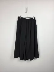 新品) ブラック ワイド 밴ディング スカート ズボン レディース フリーサイズ 0401