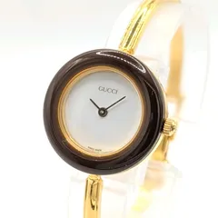 GUCCI Change the bezel 11/12.2 Watch Quartz Ladies Brown White dial Chain Y2K 00S グッチ チェンジザベゼル 時計 クオーツ レディース ラウンド シルバー ヴィンテージ 稼働品