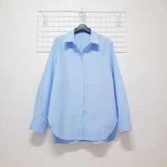 A19841 美品 ローブドシャンブル 00AW ウール縮絨丸襟ショート丈シャツ 