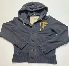 Abercrombie & Fitch ヴィンテージ スタジャン ボタン UP フード ジャケット