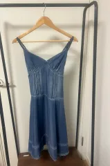 デニム ノースリーブ 紐 ONE PIECE 1171