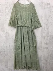 apart by lowrys アパートバイローリーズ 総レース 5分袖 結婚式 フレアスリーブ ロング ワンピース sizeM/ミント系 ■◆ レディース