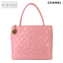 新品同様 シャネル CHANEL 復刻トート バッグ キャビアスキン ピンク A01804 ゴールド 金具 ヴィンテージ Medallion Tote Bag 90320674のサムネイル