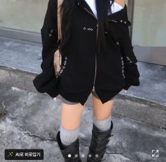 Musent 】 美品 ムセント ダブルジップ パーカー フーディー 韓国