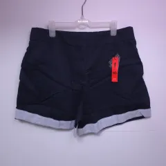 77 新品 ストライプ ネイビー ロールアップ ハーフパンツ