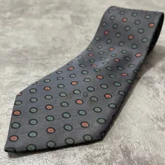 【Christian Dior】クリスチャンディオール ドット柄ネクタイ サークルモチーフ シルク リネン メンズ グレー 灰色 グリーン 緑色 レッド 赤色 マルチカラー ドット柄 水玉柄 円形柄 総柄ネクタイ ビジネスネクタイ ブランドネクタイ